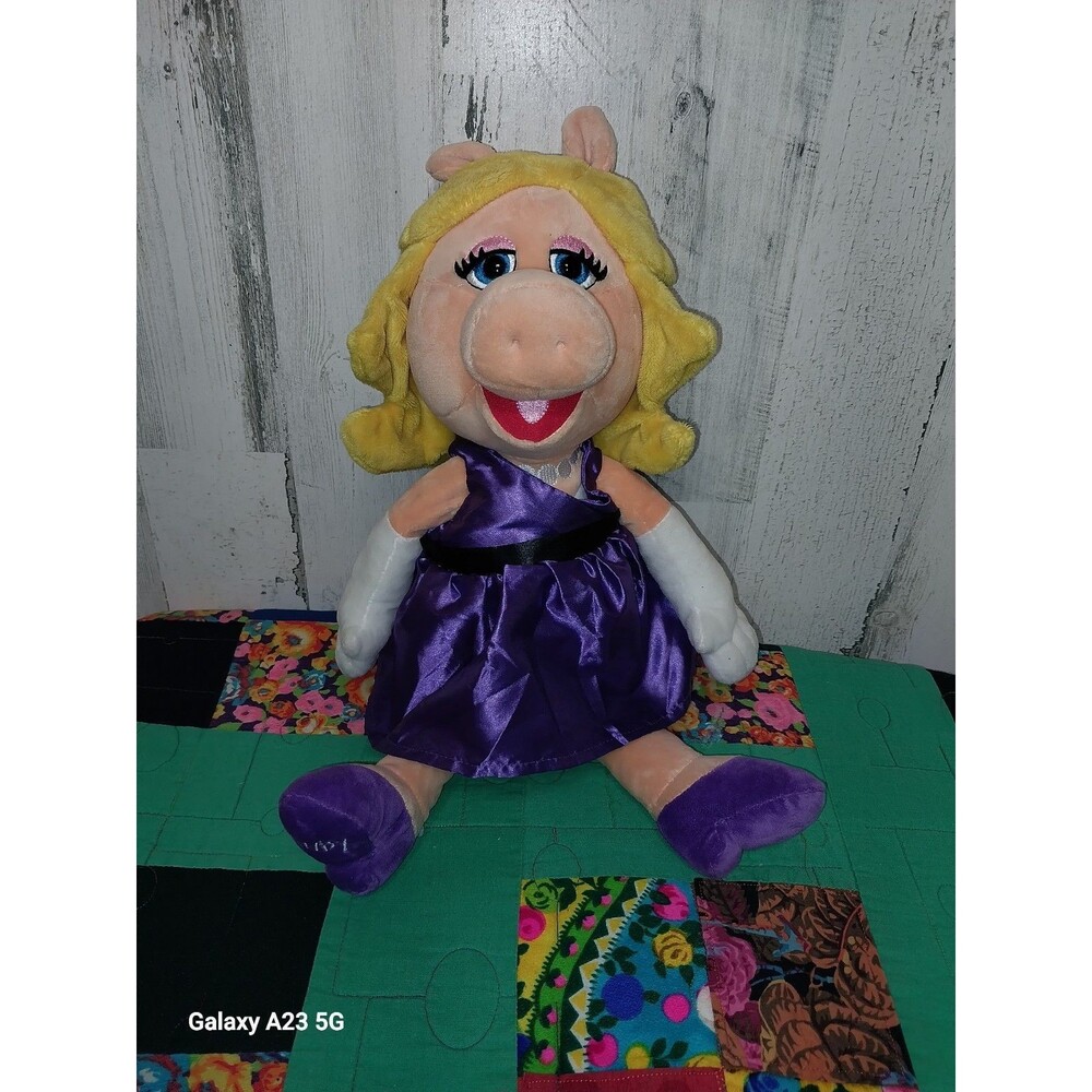 Disney Store Scentsy 17" Stuffed Plush Miss Piggy Purple Dress Muppets Character